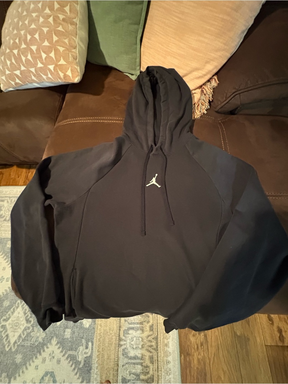 Jordan Black Pullover Hoodie with White Jumpman